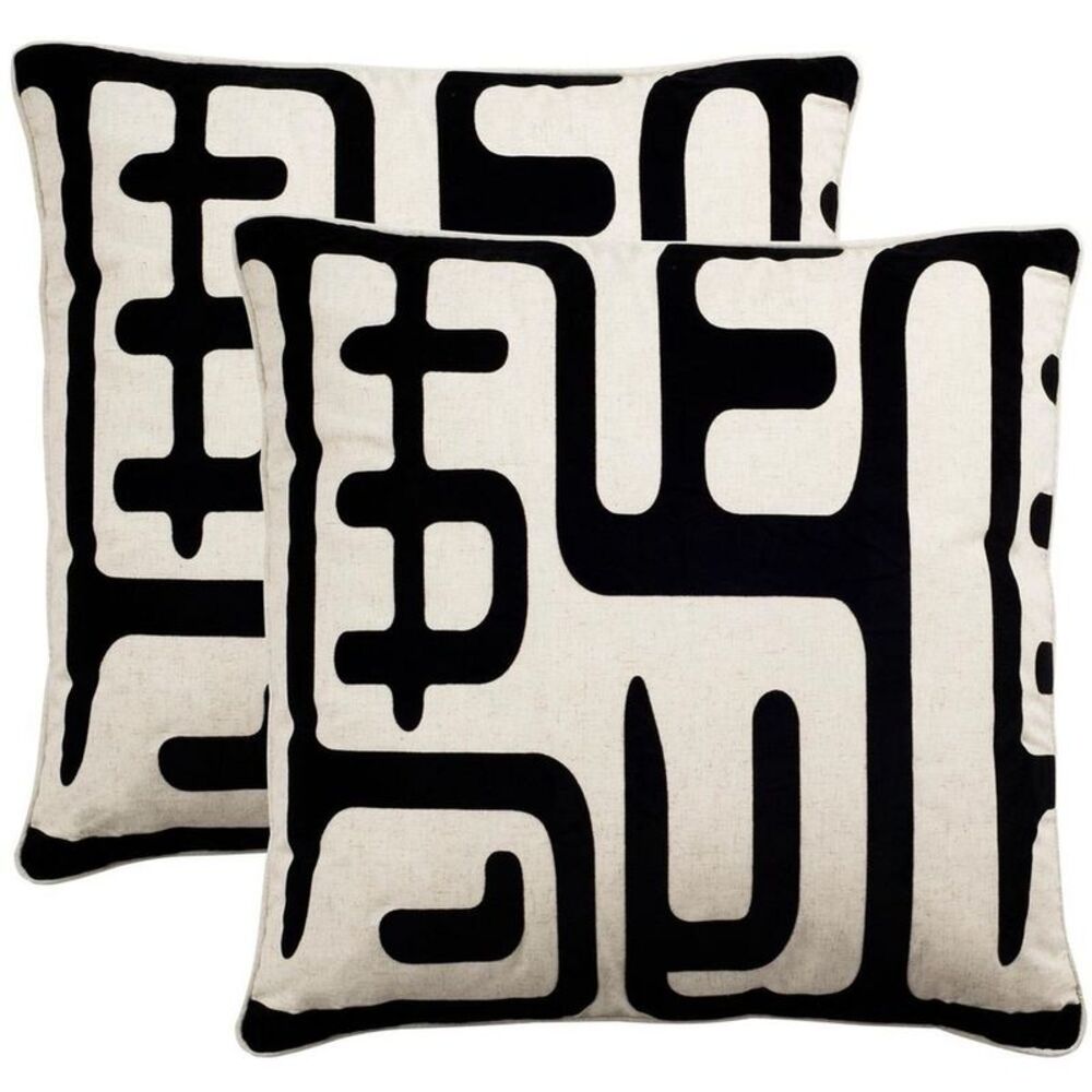 Maize Pillow (Set of 2) - Black - 20"X20" - Safavieh